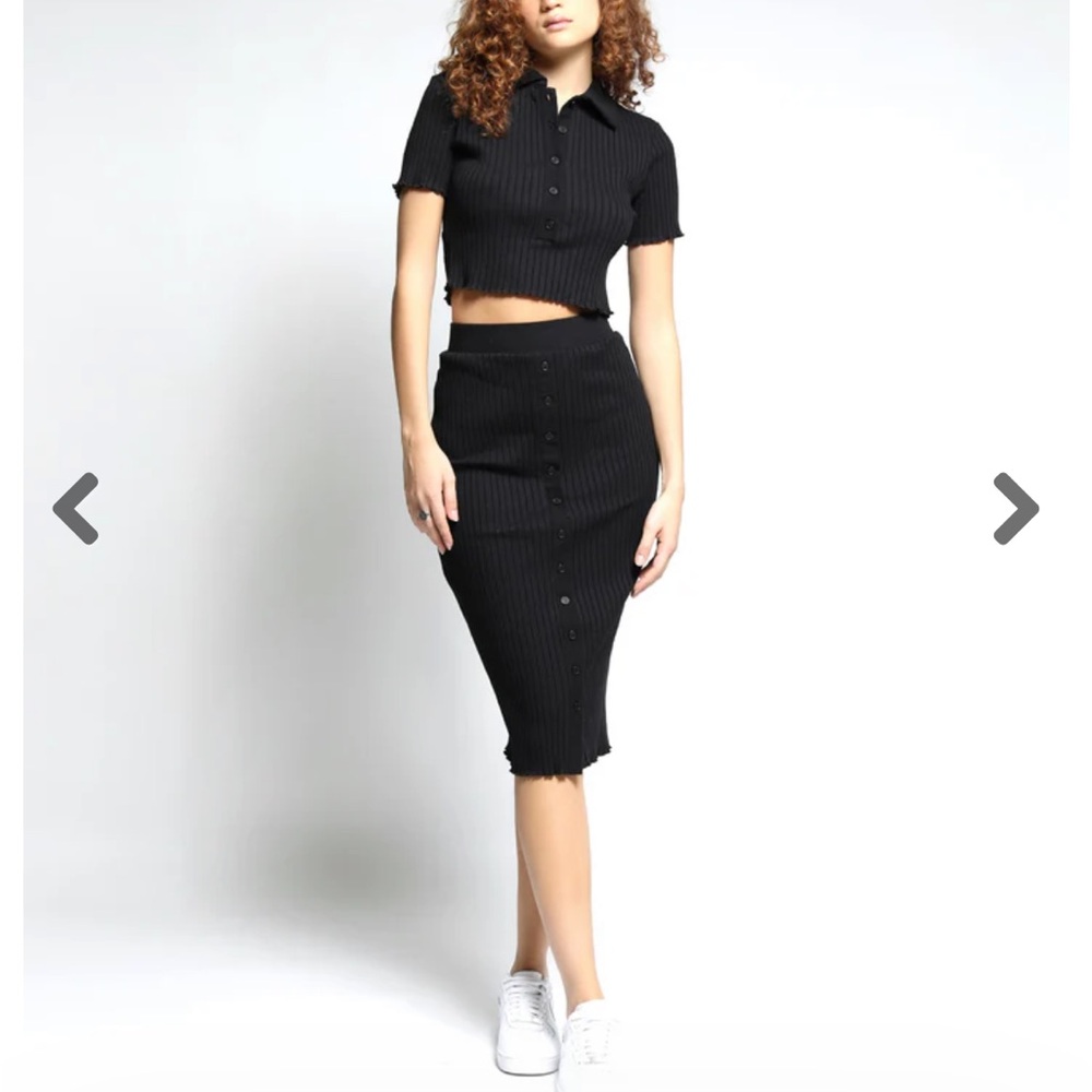 Twenty Black Midi Pencil Skirt